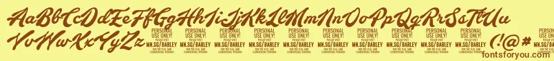 BarleyscriptPersonalUse Font – Brown Fonts on Yellow Background