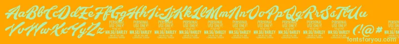 BarleyscriptPersonalUse Font – Green Fonts on Orange Background