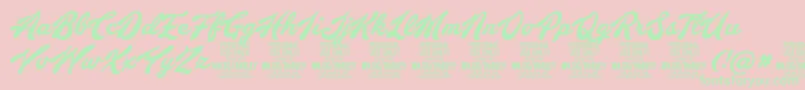 BarleyscriptPersonalUse Font – Green Fonts on Pink Background
