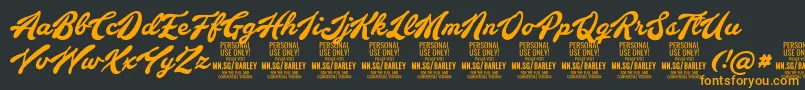 BarleyscriptPersonalUse Font – Orange Fonts on Black Background