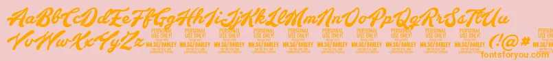 BarleyscriptPersonalUse Font – Orange Fonts on Pink Background