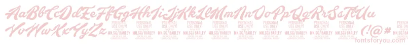 Czcionka BarleyscriptPersonalUse – różowe czcionki na białym tle
