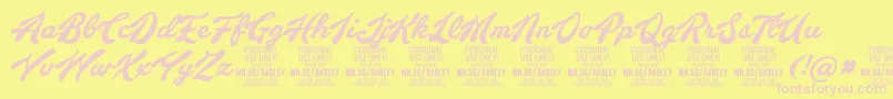 BarleyscriptPersonalUse Font – Pink Fonts on Yellow Background