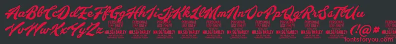 BarleyscriptPersonalUse Font – Red Fonts on Black Background