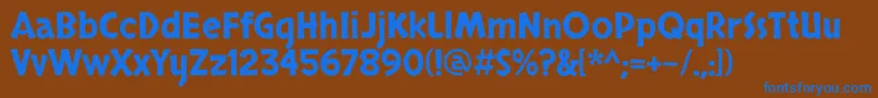 SkranjiRegular Font – Blue Fonts on Brown Background