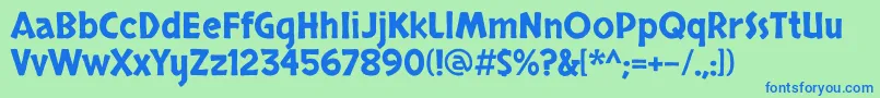 SkranjiRegular Font – Blue Fonts on Green Background