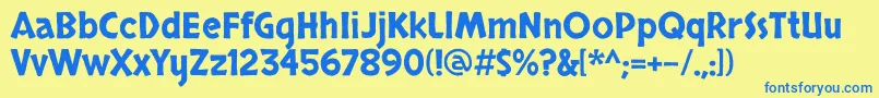 SkranjiRegular Font – Blue Fonts on Yellow Background