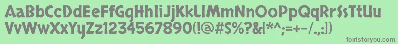 フォントSkranjiRegular – 緑の背景に灰色の文字