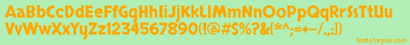 SkranjiRegular Font – Orange Fonts on Green Background