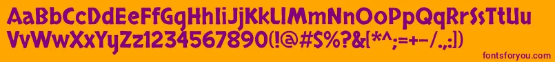 SkranjiRegular Font – Purple Fonts on Orange Background