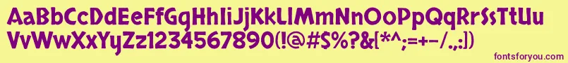 SkranjiRegular Font – Purple Fonts on Yellow Background