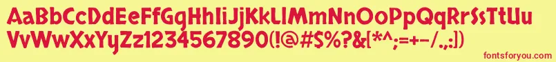 SkranjiRegular Font – Red Fonts on Yellow Background