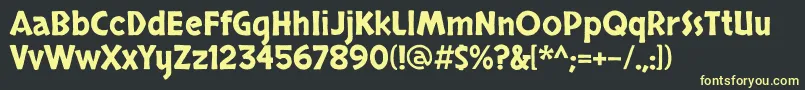 SkranjiRegular Font – Yellow Fonts on Black Background