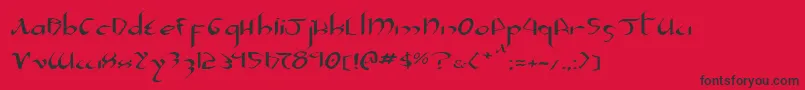 フォントXaphan2e – 赤い背景に黒い文字