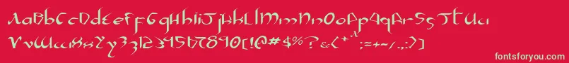 フォントXaphan2e – 赤い背景に緑の文字