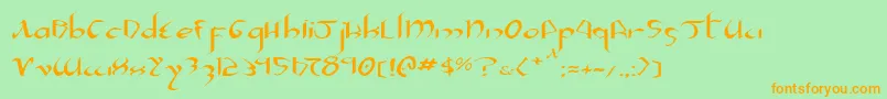 Xaphan2e Font – Orange Fonts on Green Background