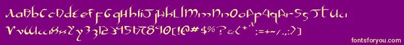 フォントXaphan2e – 紫の背景に黄色のフォント