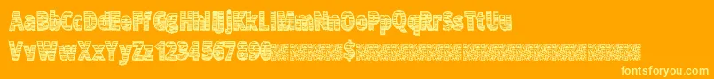 Zerohype-Schriftart – Gelbe Schriften auf orangefarbenem Hintergrund