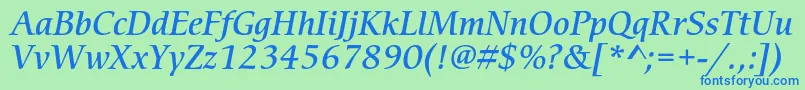 CerigostdMediumitalic Font – Blue Fonts on Green Background