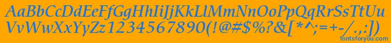 Police CerigostdMediumitalic – polices bleues sur fond orange