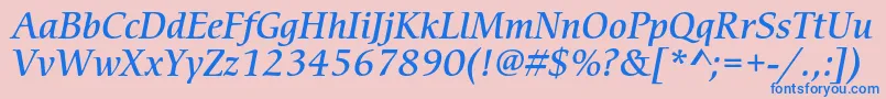 CerigostdMediumitalic Font – Blue Fonts on Pink Background