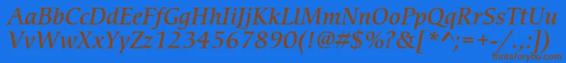 CerigostdMediumitalic Font – Brown Fonts on Blue Background