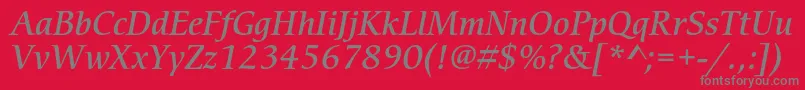 CerigostdMediumitalic Font – Gray Fonts on Red Background