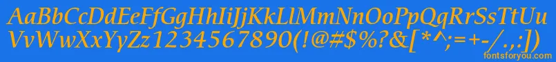 CerigostdMediumitalic Font – Orange Fonts on Blue Background