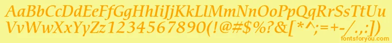 CerigostdMediumitalic Font – Orange Fonts on Yellow Background