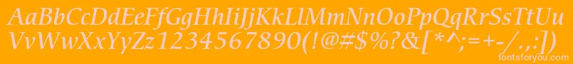 More about CerigostdMediumitalic Font CerigostdMediumitalic Font – Pink Fonts on Orange Background