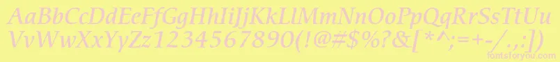 CerigostdMediumitalic Font – Pink Fonts on Yellow Background