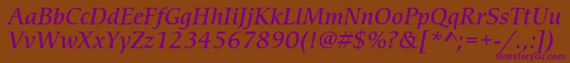 CerigostdMediumitalic Font – Purple Fonts on Brown Background
