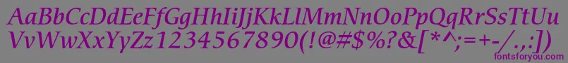 More about CerigostdMediumitalic Font CerigostdMediumitalic Font – Purple Fonts on Gray Background