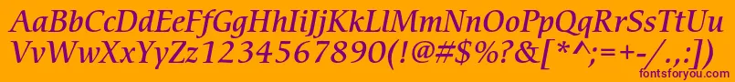 CerigostdMediumitalic Font – Purple Fonts on Orange Background