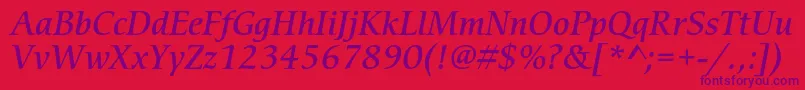 CerigostdMediumitalic-fontti – violetit fontit punaisella taustalla