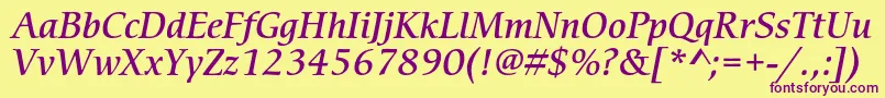 CerigostdMediumitalic Font – Purple Fonts on Yellow Background