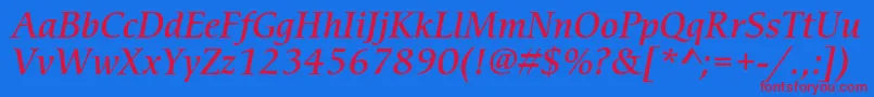 CerigostdMediumitalic Font – Red Fonts on Blue Background