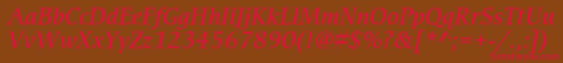 CerigostdMediumitalic Font – Red Fonts on Brown Background