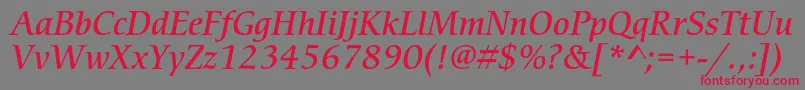 CerigostdMediumitalic Font – Red Fonts on Gray Background