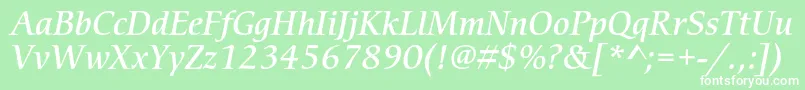フォントCerigostdMediumitalic – 緑の背景に白い文字