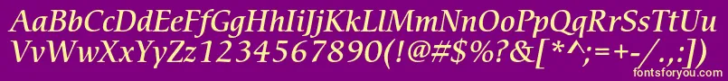 CerigostdMediumitalic Font – Yellow Fonts on Purple Background