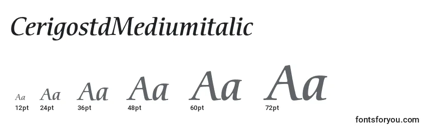 Размеры шрифта CerigostdMediumitalic
