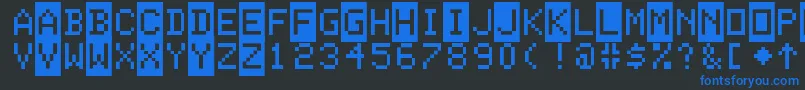 Fonte ColorBasic – fontes azuis em um fundo preto