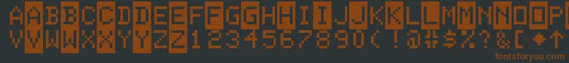 ColorBasic-fontti – ruskeat fontit mustalla taustalla