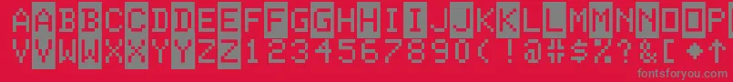 Czcionka ColorBasic – szare czcionki na czerwonym tle