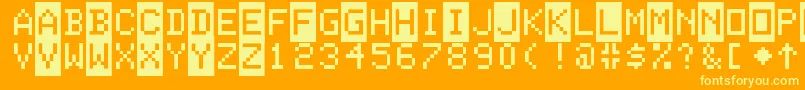 フォントColorBasic – オレンジの背景に黄色の文字