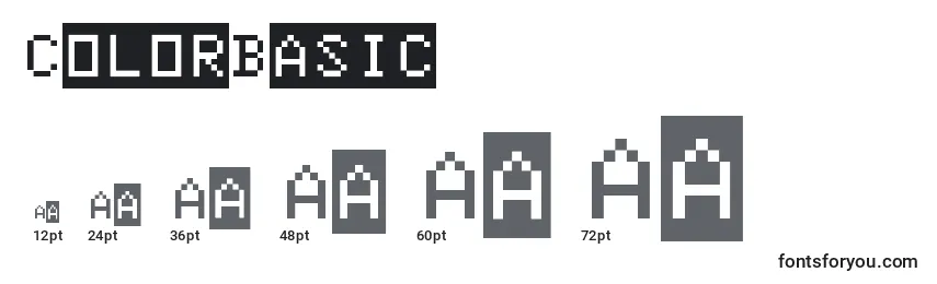 Größen der Schriftart ColorBasic