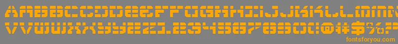 フォントVyperl – オレンジの文字は灰色の背景にあります。