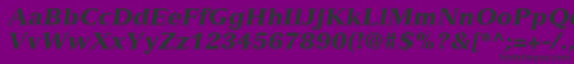 VersaillesLt96BlackItalic Font – Black Fonts on Purple Background