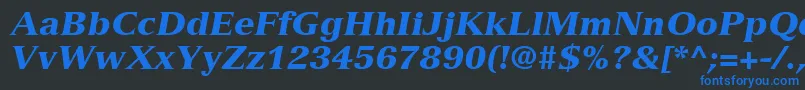 VersaillesLt96BlackItalic Font – Blue Fonts on Black Background